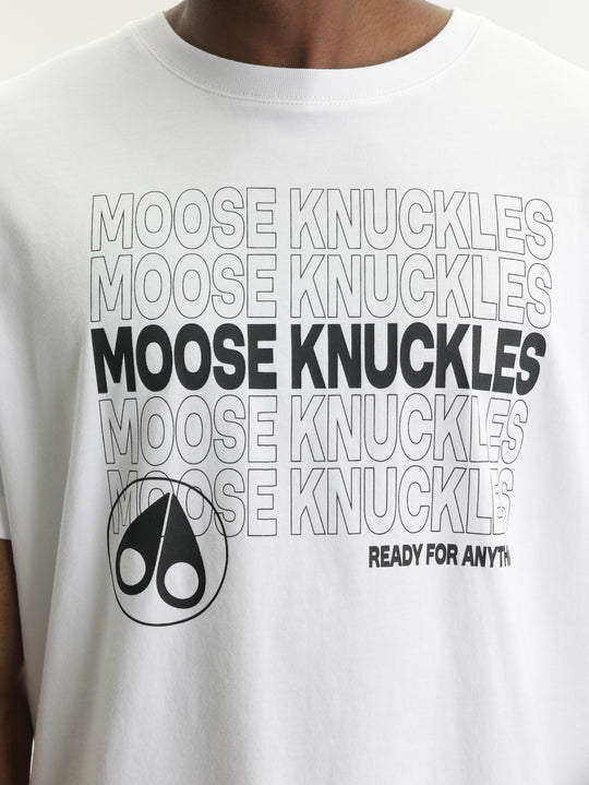 Moose Knuckles T-Shirt Mk Blk Text Prnt White