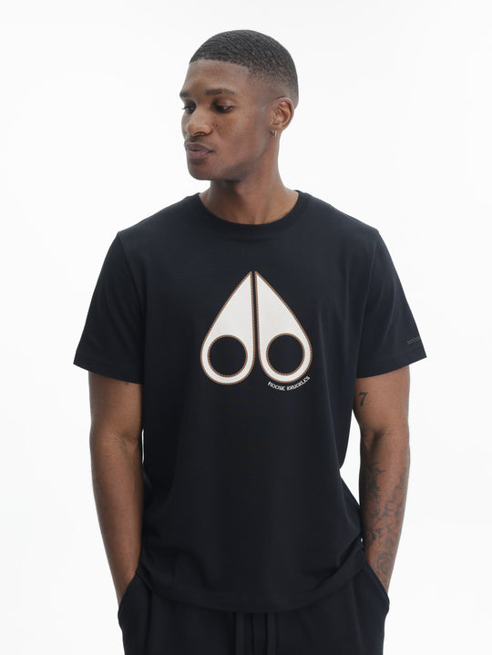 Moose Knuckles T-Shirt Wht Lrg Logo Prnt Black
