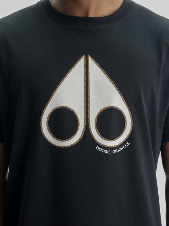Moose Knuckles T-Shirt Wht Lrg Logo Prnt Black