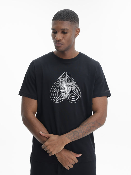 Moose Knuckles T-Shirt Wht Logo Prnt Black