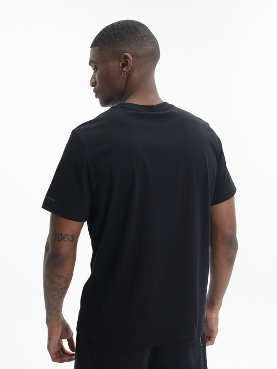 Moose Knuckles T-Shirt Wht Logo Prnt Black