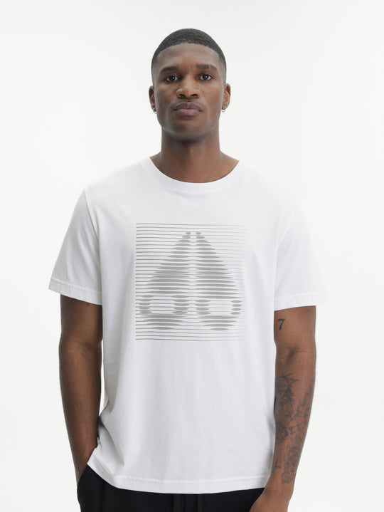 Moose Knuckles T-Shirt Blk Line Logo White
