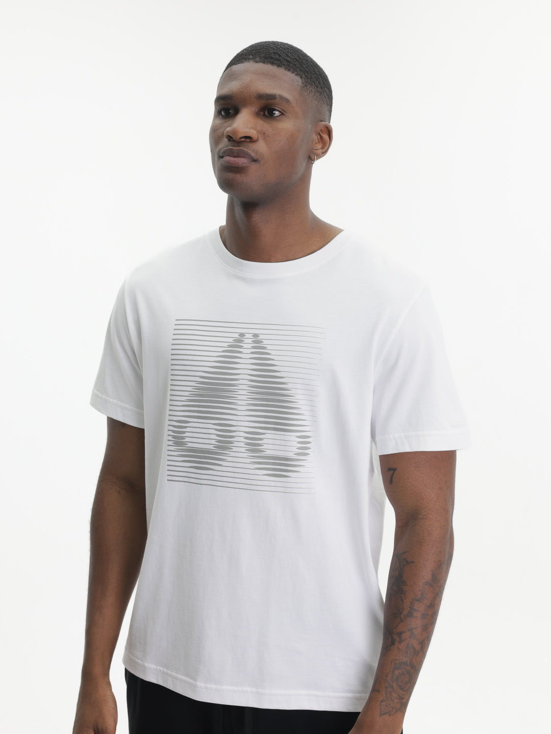 Moose Knuckles T-Shirt Blk Line Logo White
