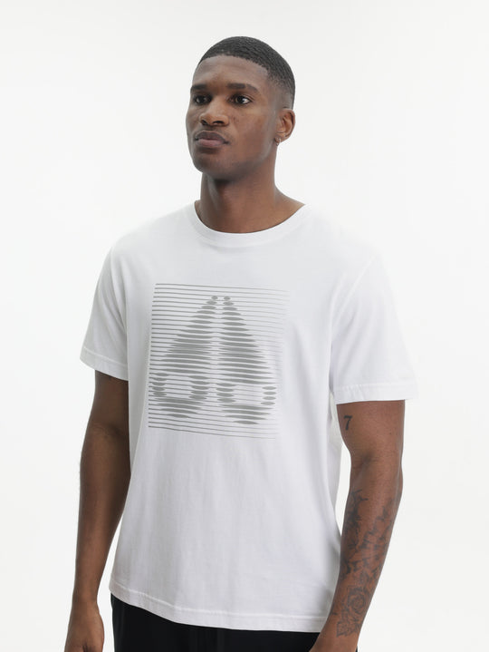 Moose Knuckles T-Shirt Blk Line Logo White