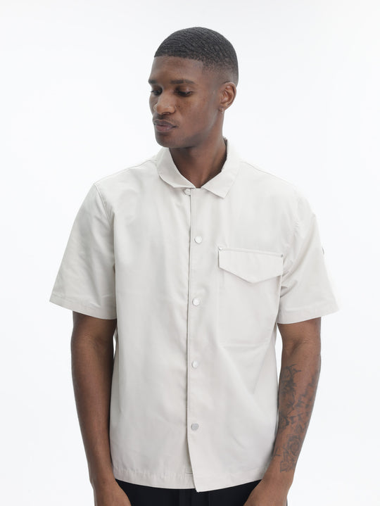 Moose Knuckles Shirt Slv Btn Collar Logo White