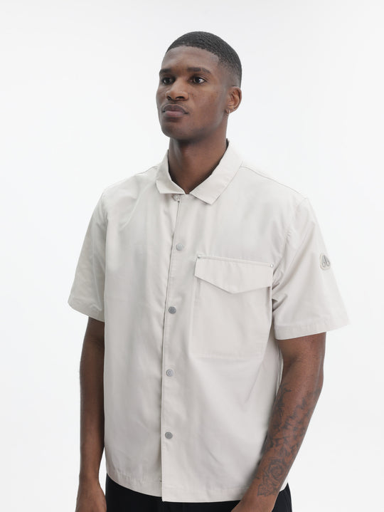 Moose Knuckles Shirt Slv Btn Collar Logo White