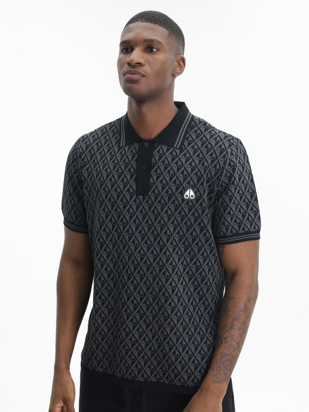 Moose Knuckles Golfer All Print Logo Grey