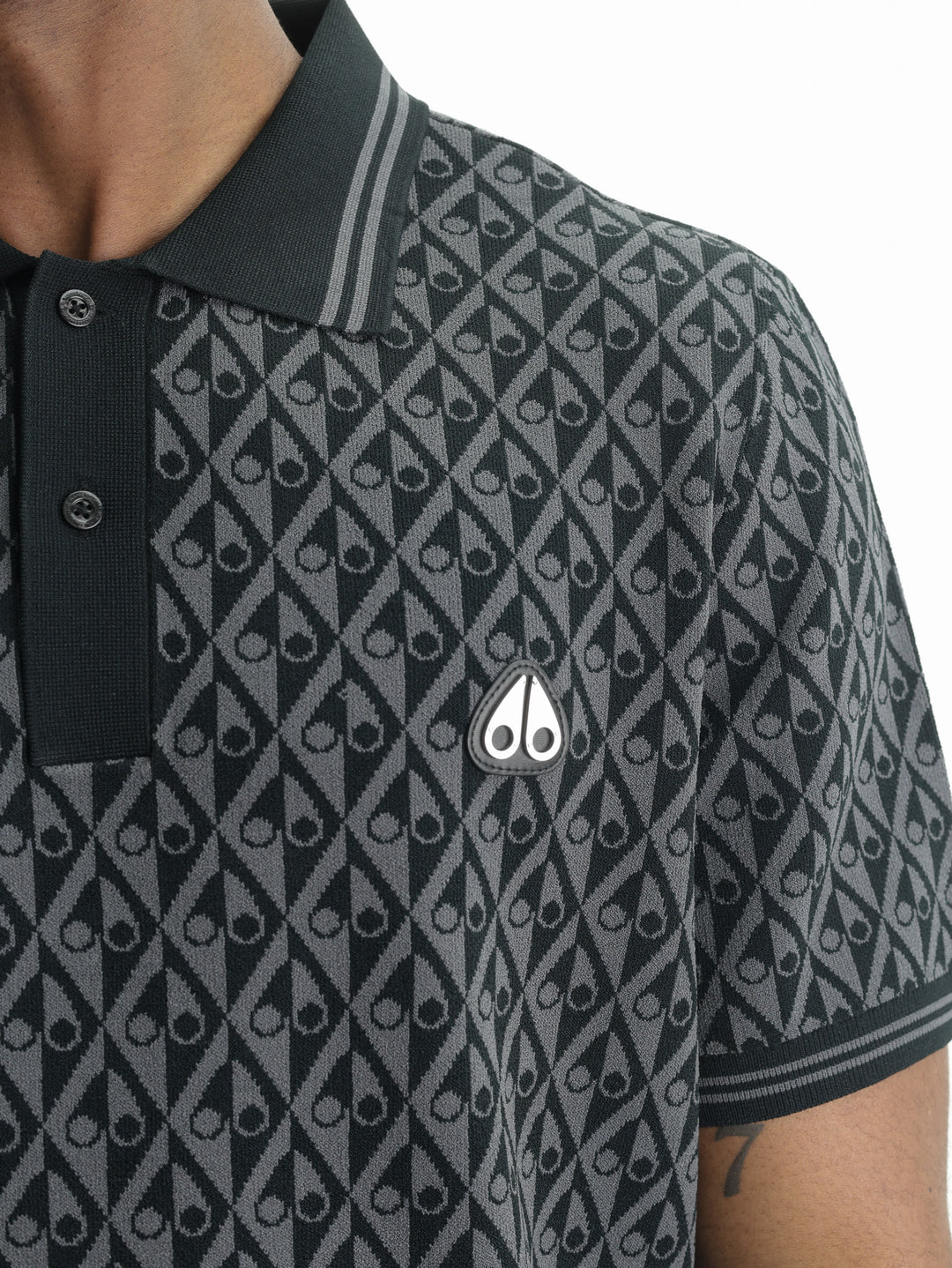 Moose Knuckles Golfer All Print Logo Grey