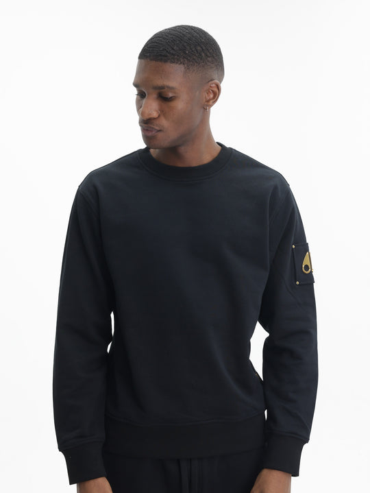 Moose Knuckles Sweater Sleeve Logo Gold Black
