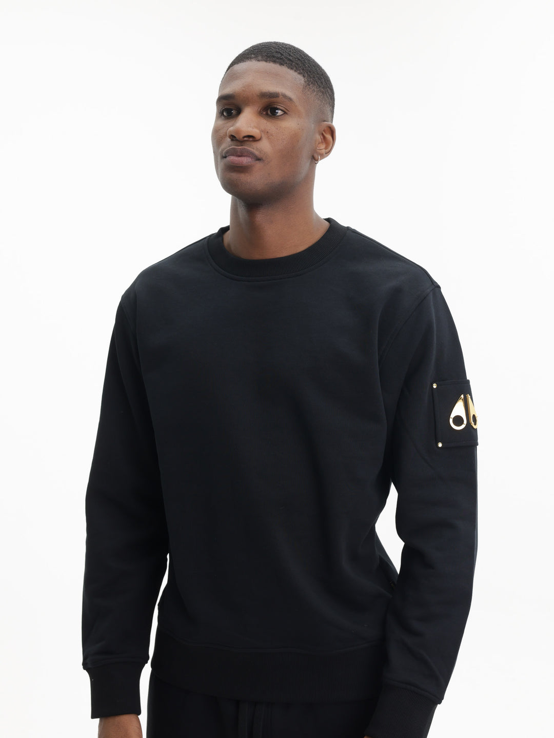 Moose Knuckles Sweater Sleeve Logo Gold Black