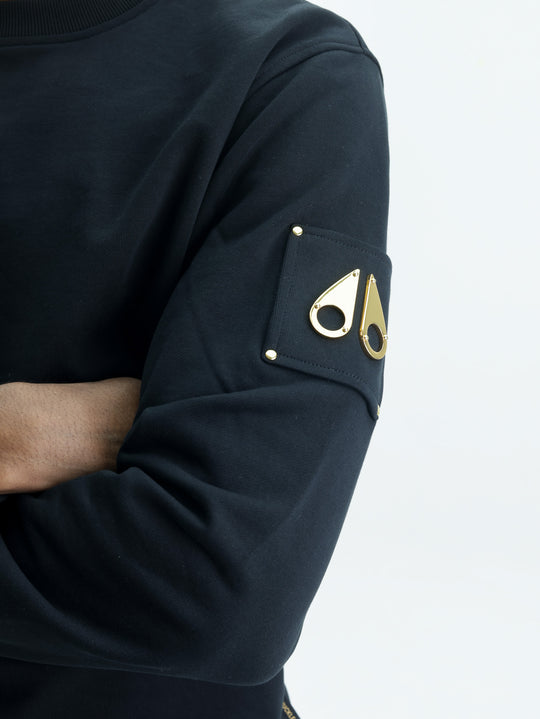Moose Knuckles Sweater Sleeve Logo Gold Black