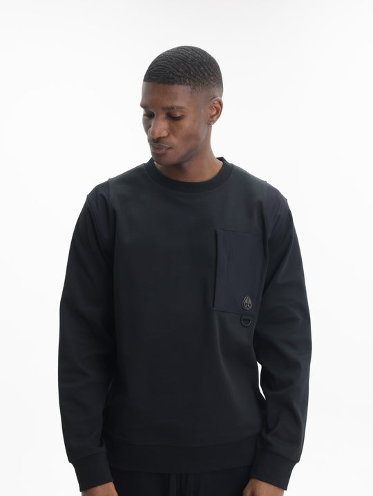 Moose Knuckles Sweater Navy Logo  Black