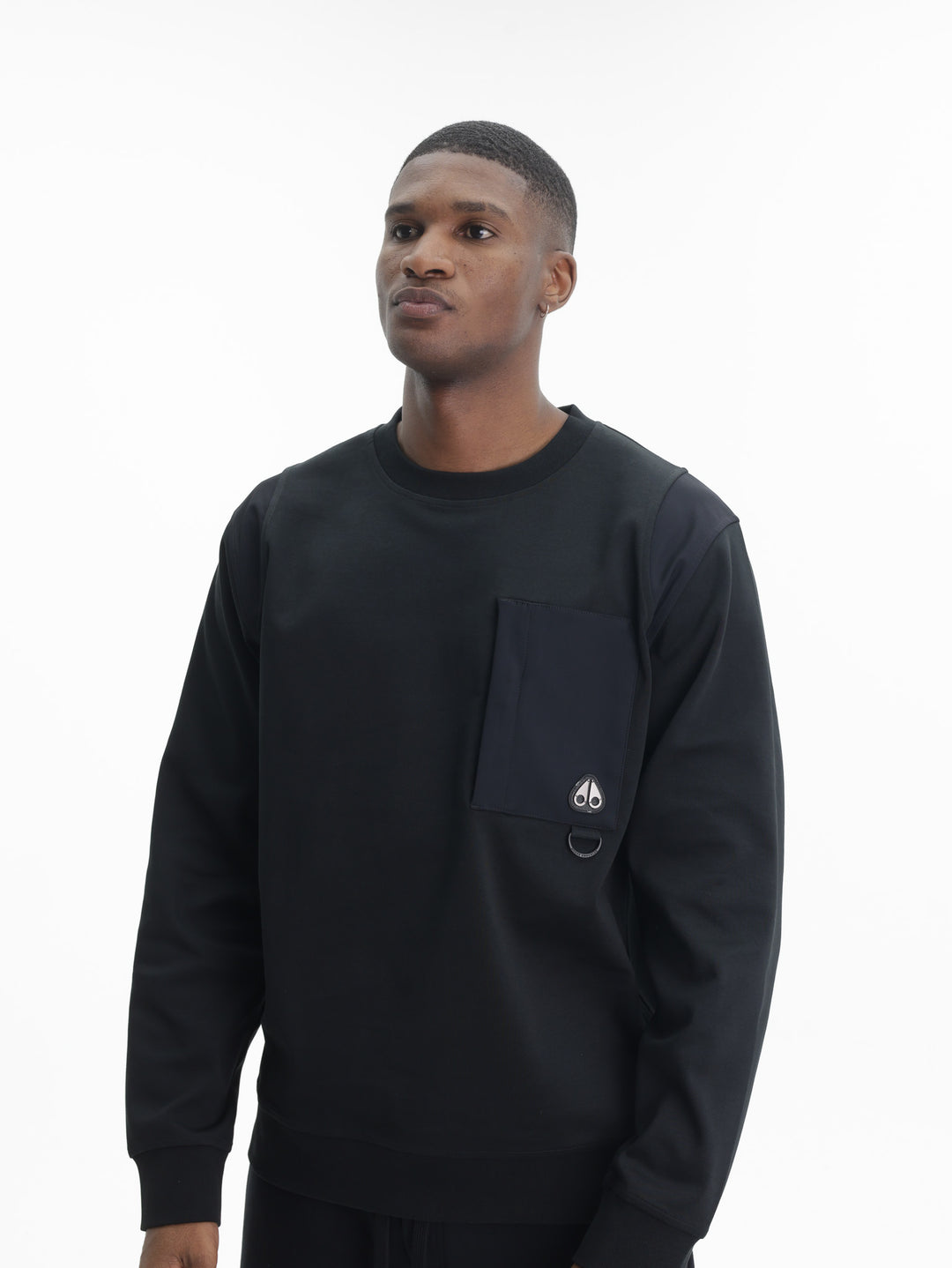 Moose Knuckles Sweater Navy Logo  Black