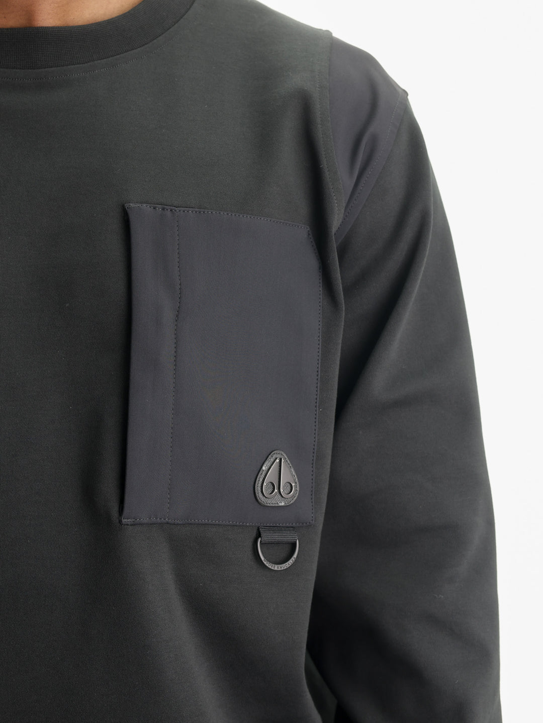 Moose Knuckles Sweater Navy Logo  Black