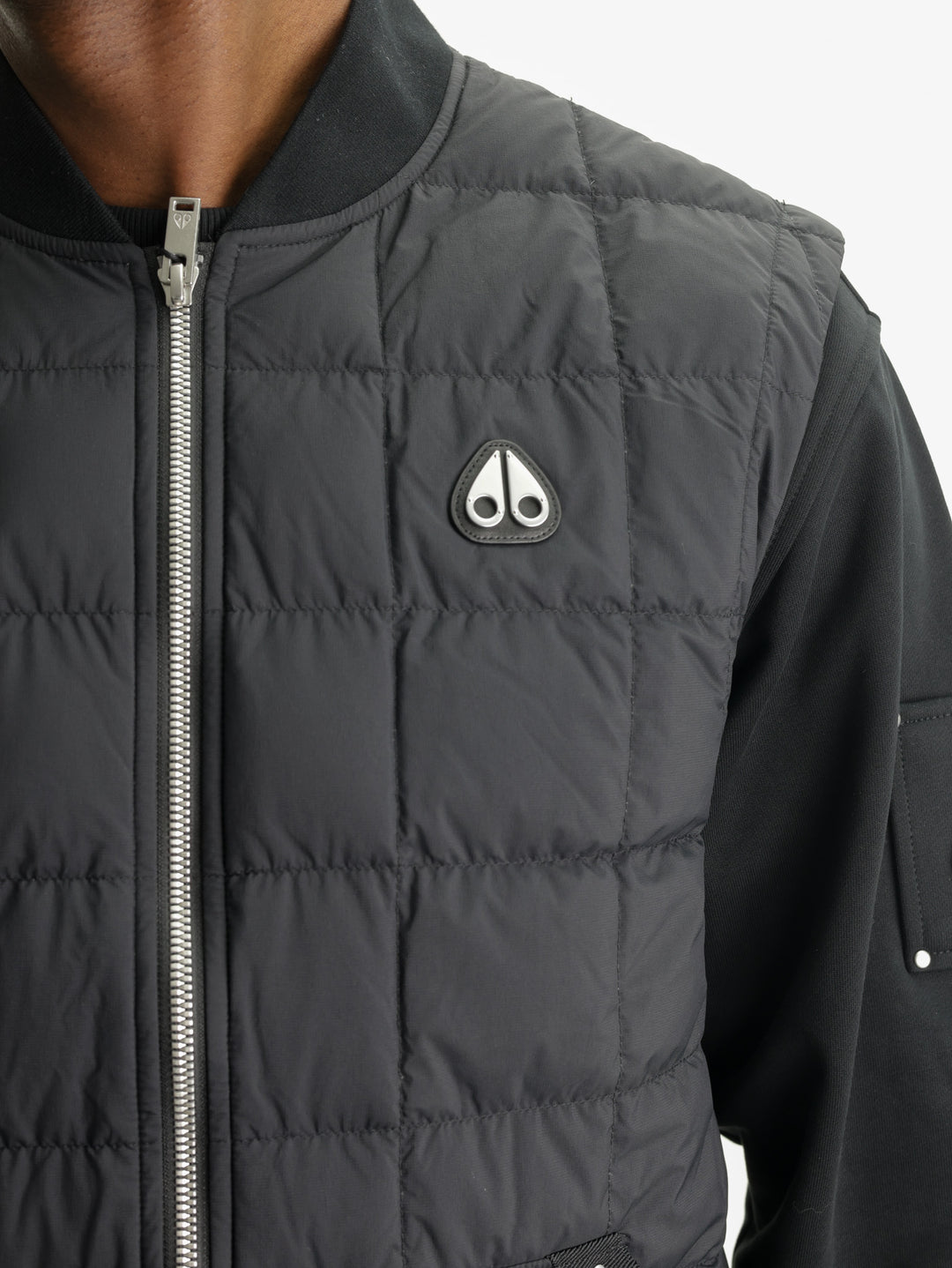 Moose Knuckles Jacket Small Silv Logo Black