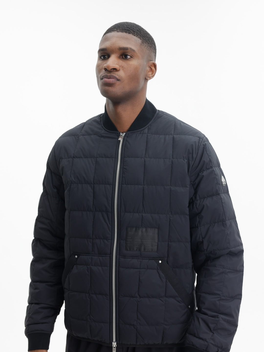 Moose Knuckles Jacket Padded Zip Collar Black