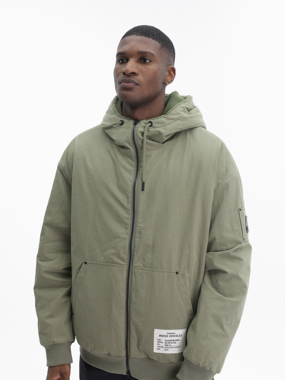 Moose Knuckles Jacket Cuffed Sleeve Zip Olive