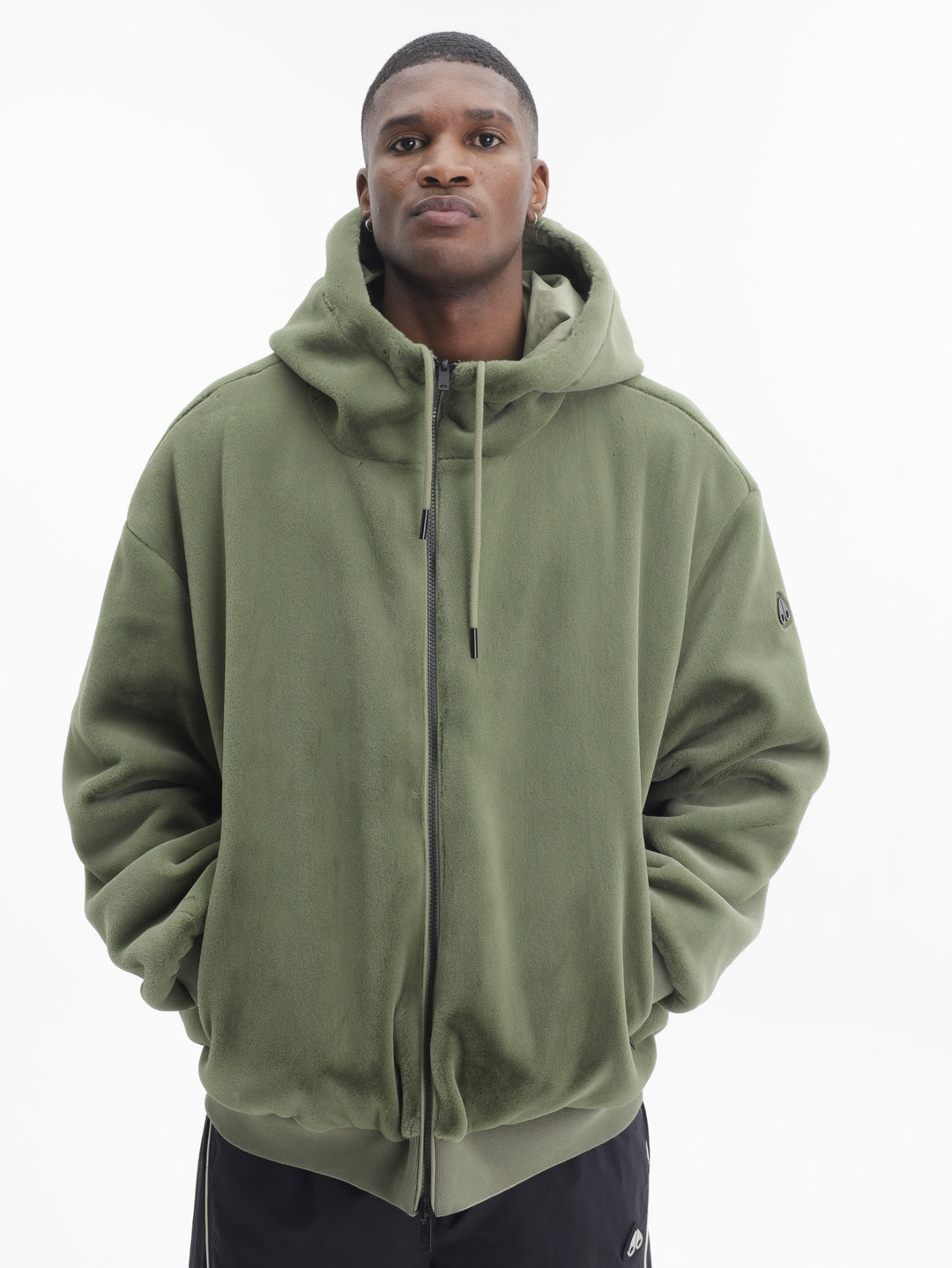 Moose Knuckles Jacket Cuffed Sleeve Zip Olive
