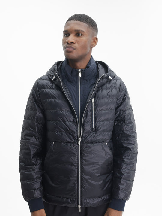 Moose Knuckles Jacket Logo Sleeve Cuffed Black