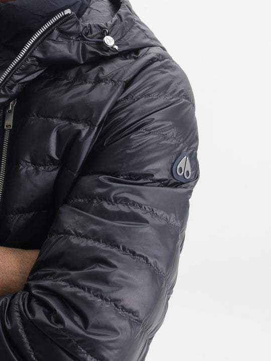 Moose Knuckles Jacket Logo Sleeve Cuffed Black