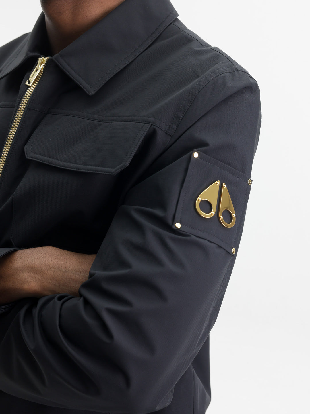Moose Knuckles Jacket Gld Zip Dbl B Pock Black