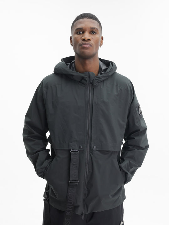 Moose Knuckles Jacket Mk Belt Tag Hood Zip Black