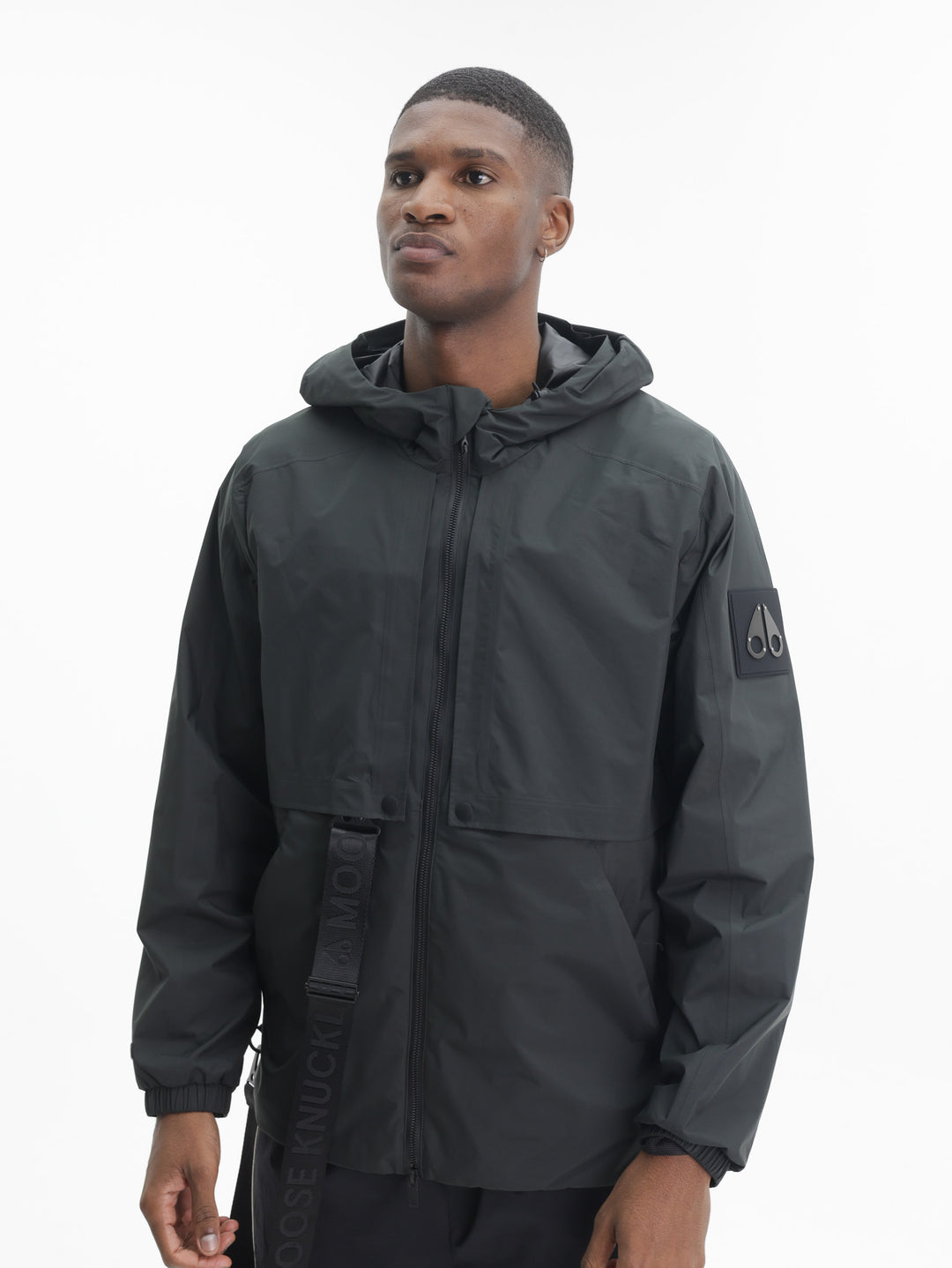 Moose Knuckles Jacket Mk Belt Tag Hood Zip Black