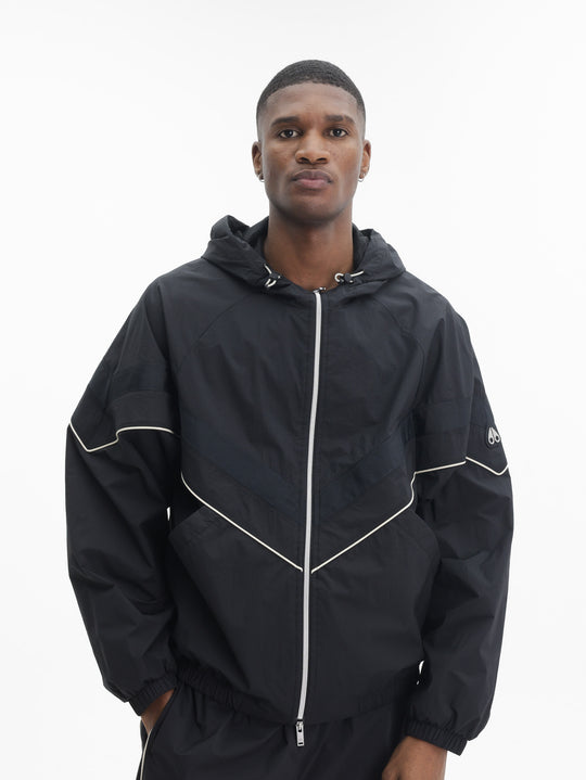 Moose Knuckles Jacket V Wht Strip Zip Hood Black