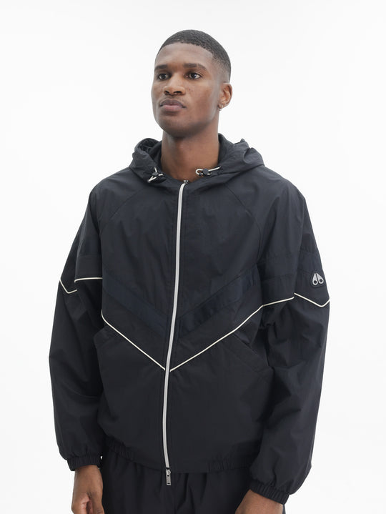 Moose Knuckles Jacket V Wht Strip Zip Hood Black