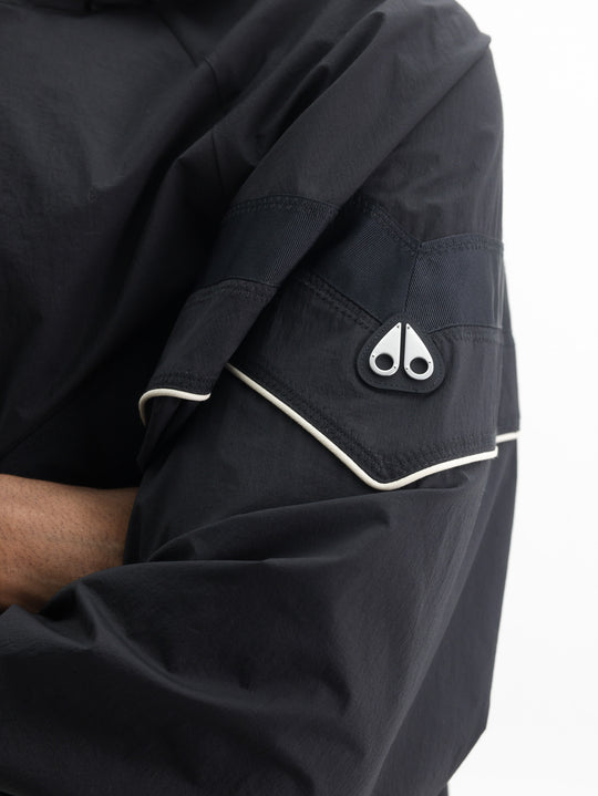 Moose Knuckles Jacket V Wht Strip Zip Hood Black