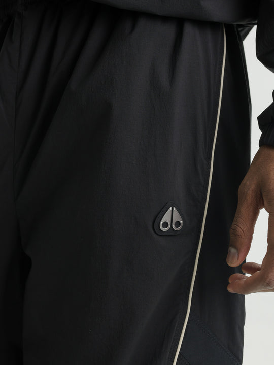Moose Knuckles Track Pants Wht Line Sml Logo Black