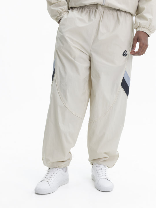 Moose Knuckles Track Pants Sml Blk Logo Strp White