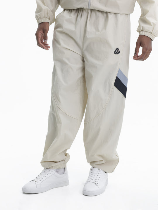 Moose Knuckles Track Pants Sml Blk Logo Strp White