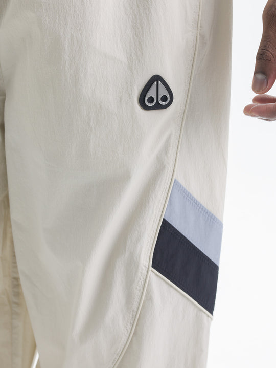 Moose Knuckles Track Pants Sml Blk Logo Strp White