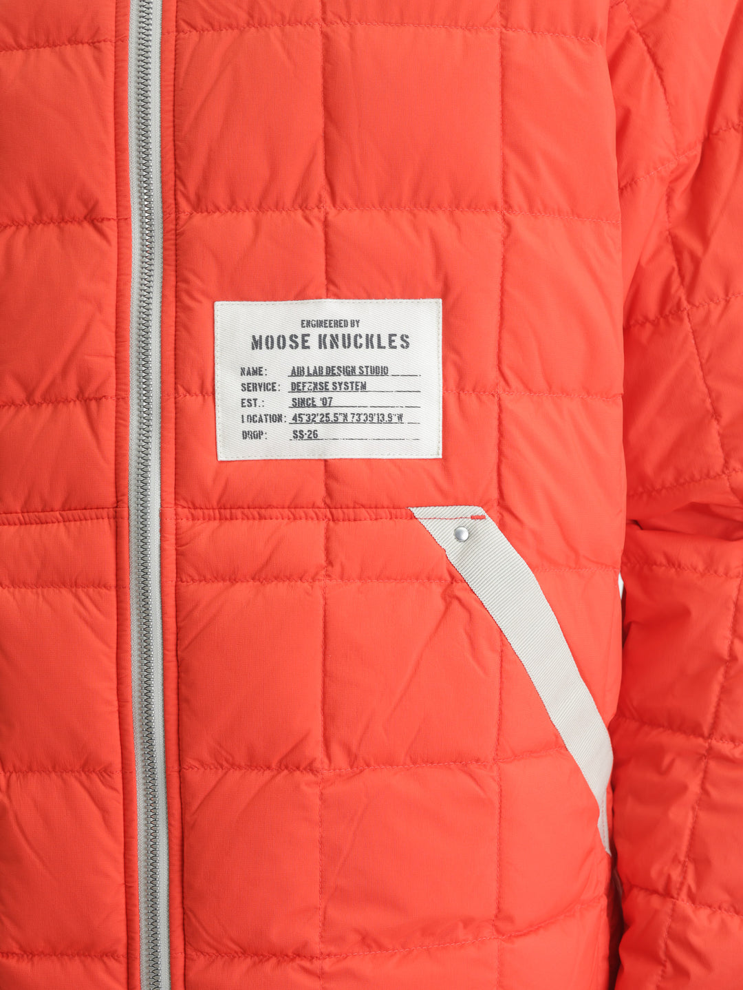 Moose Knuckles Jacket Padded Zip Collar Red