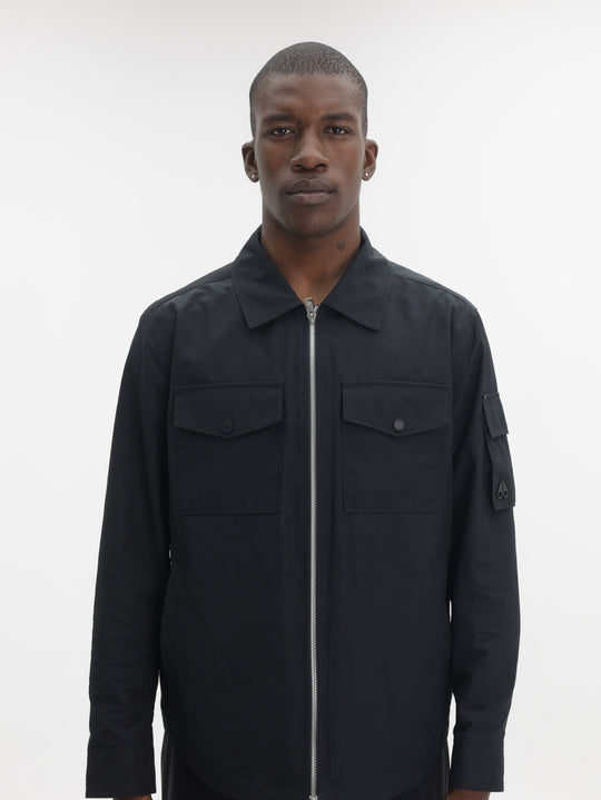 Moose Knuckles Jacket Zip Arm Pock Logo Black