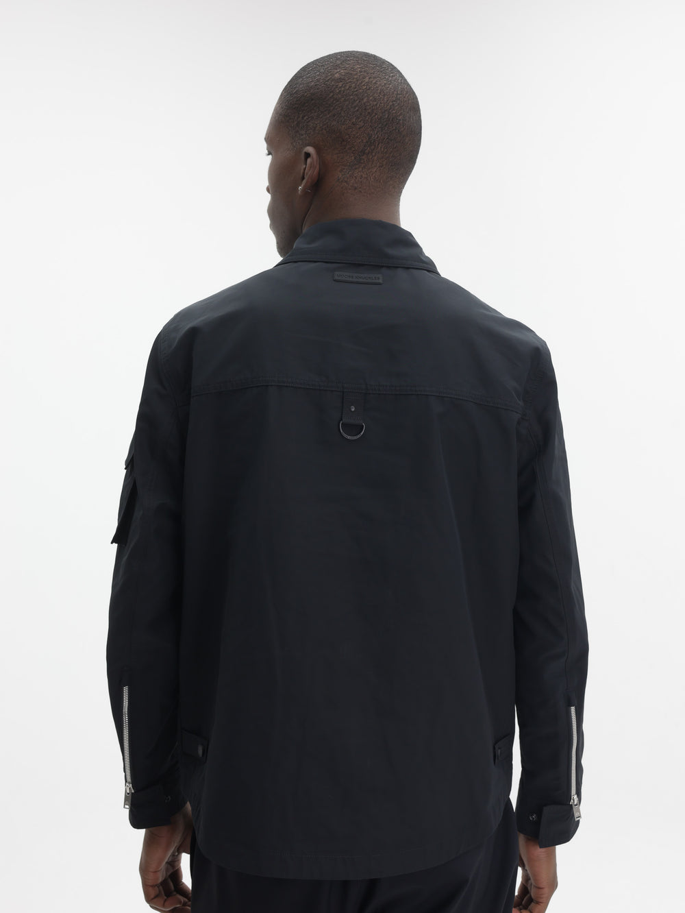 Moose Knuckles Jacket Zip Arm Pock Logo Black