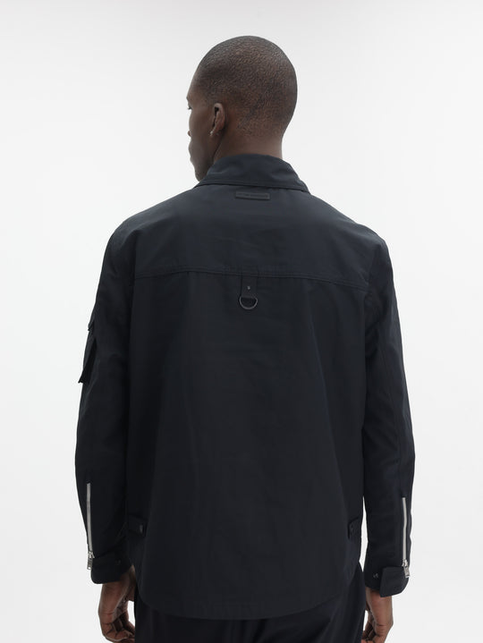 Moose Knuckles Jacket Zip Arm Pock Logo Black