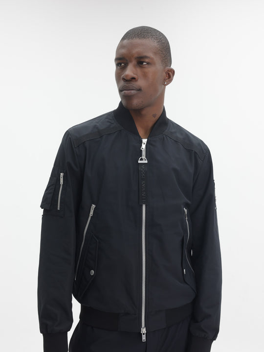 Moose Knuckles Jacket Lrg Zip Tag Arm Logo Black