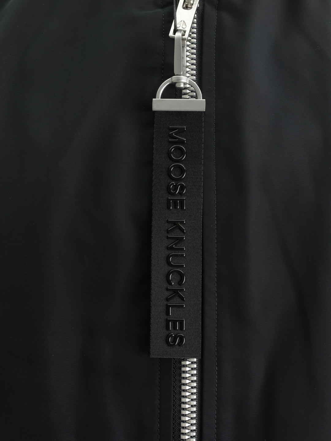Moose Knuckles Jacket Lrg Zip Tag Arm Logo Black