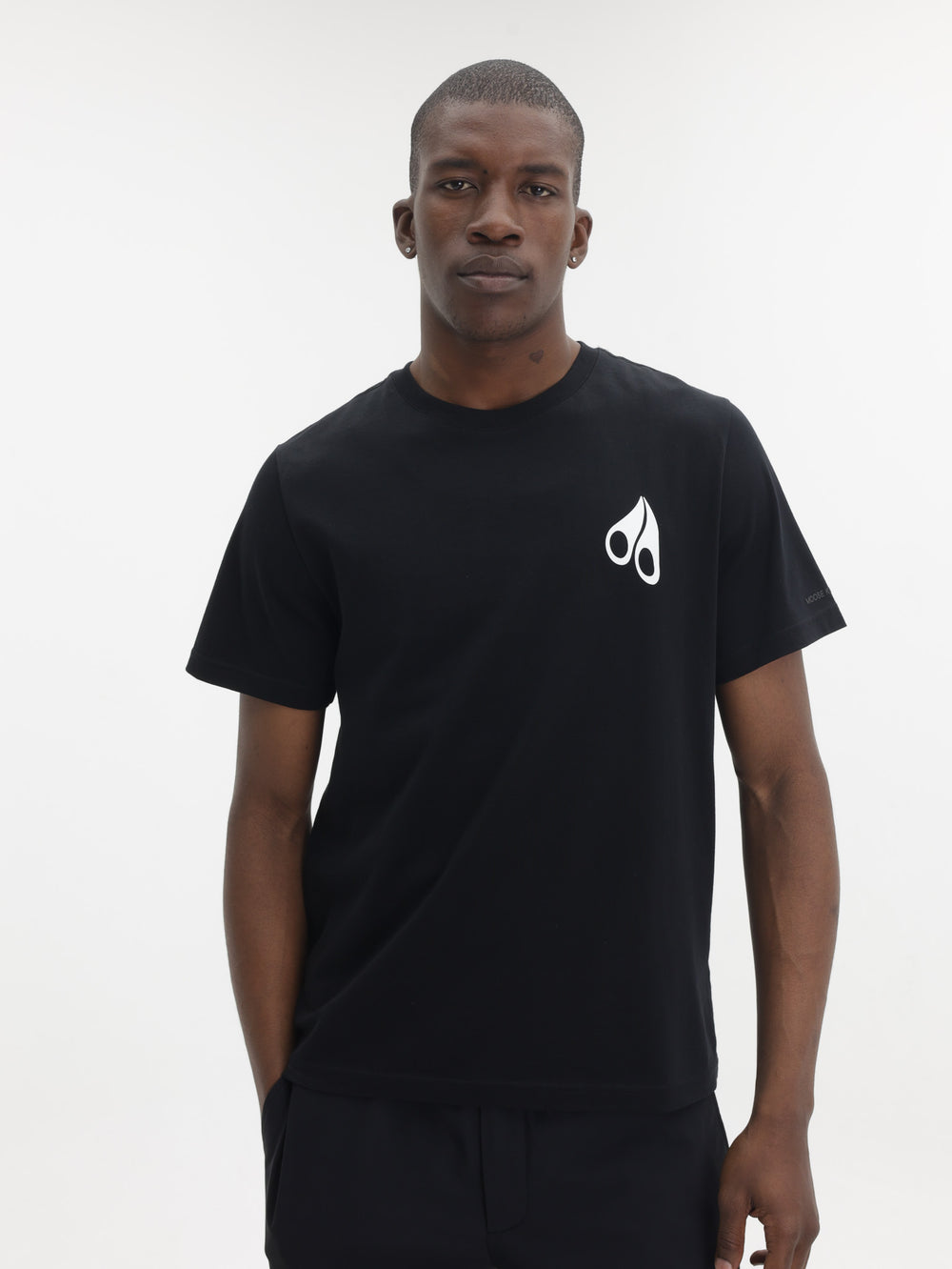 Moose Knuckles T-Shirt Wht Sml Logo Black