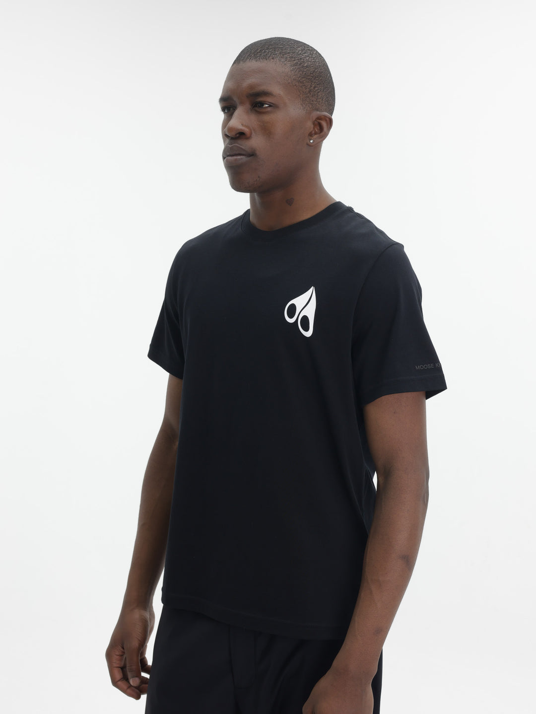 Moose Knuckles T-Shirt Wht Sml Logo Black