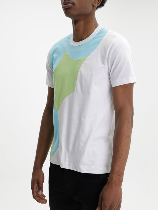 Comme Des Garcons Crew Patchwork Blue-Green-White