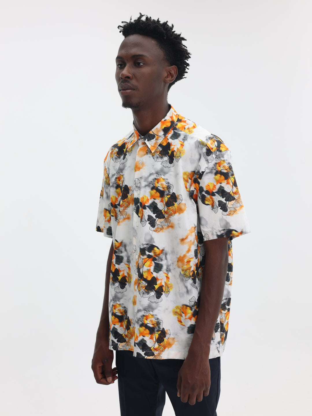 Costume National Shirt  Camicia Manica Corta Stampa White-Multi