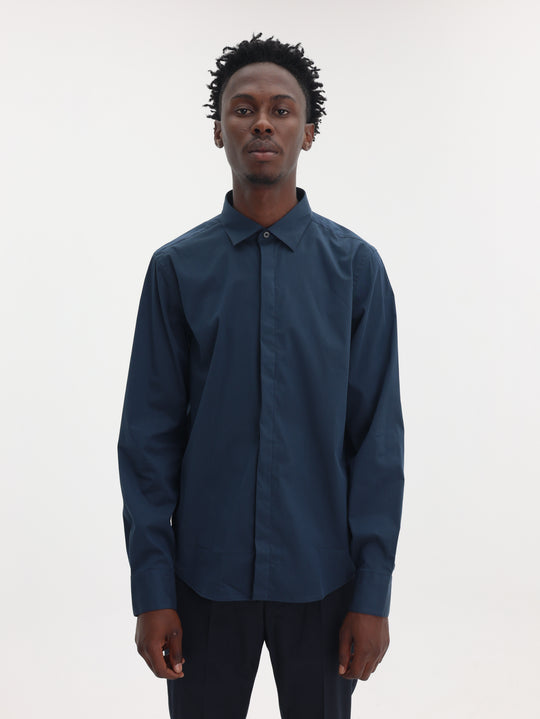 Costume National Shirt Camicia Blu Navy Navy