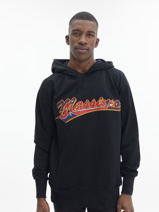 Massimo Hoodie Bold Logo Black-Yellow-White