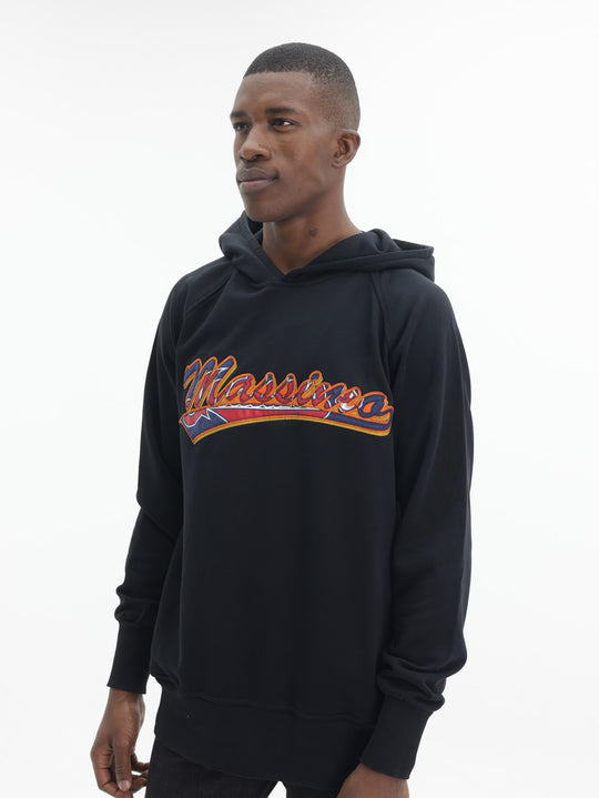 Massimo Hoodie Bold Logo Black-Yellow-White