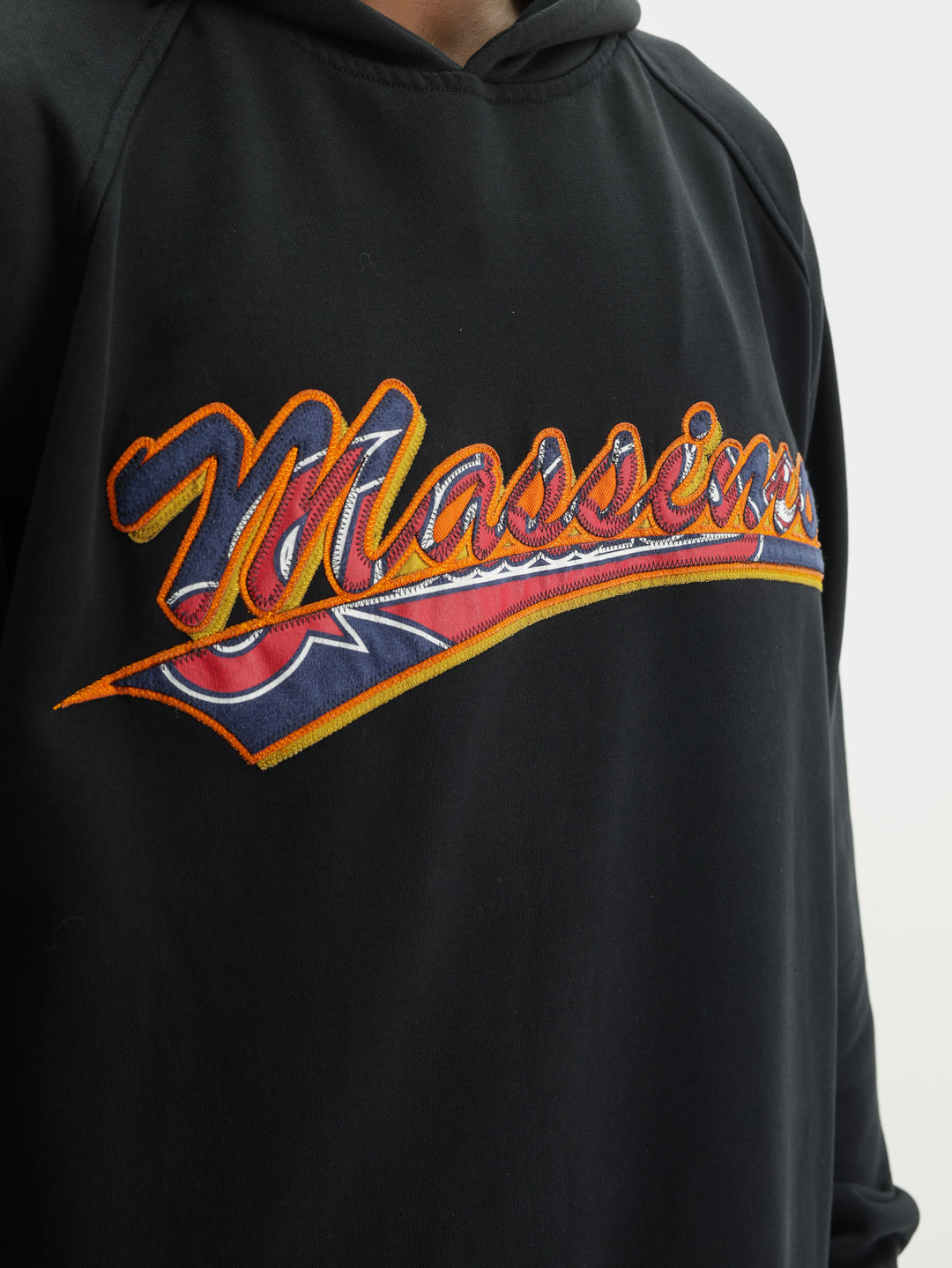 Massimo Hoodie Bold Logo Black-Yellow-White