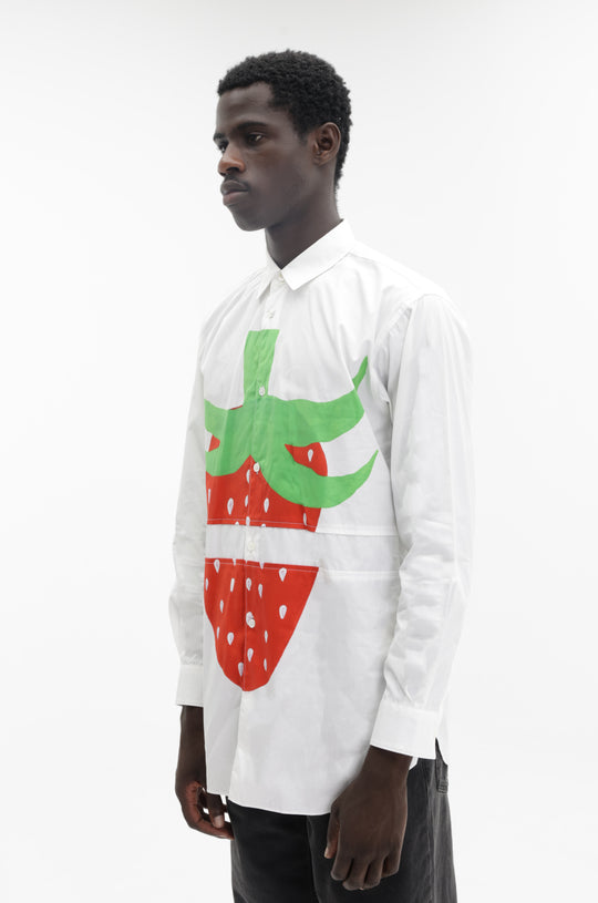Comme Des Garcons Shirt Strawberry White