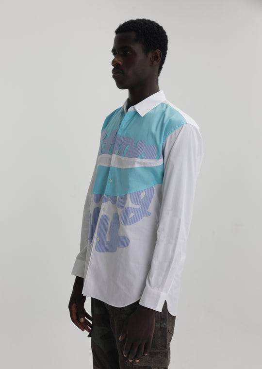 Comme Des Garcons Patchwork Blue-White